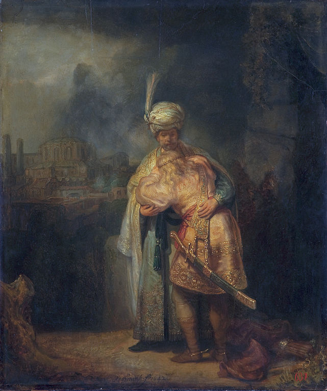 david and jonathan - bible scene by Rembrandt
