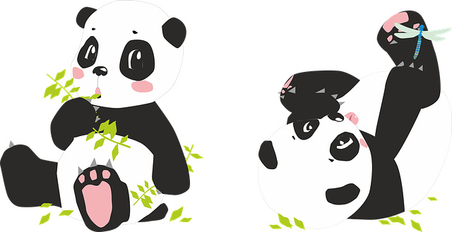 pandas playing