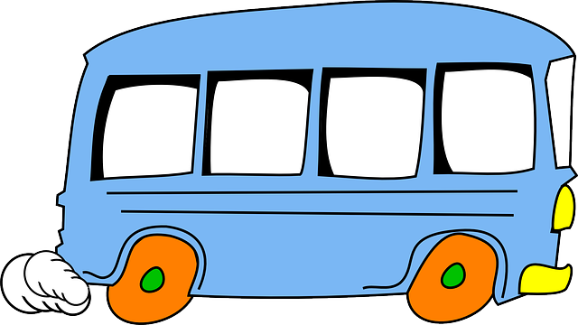 cute blue bus