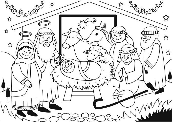 nativity scene for coloring