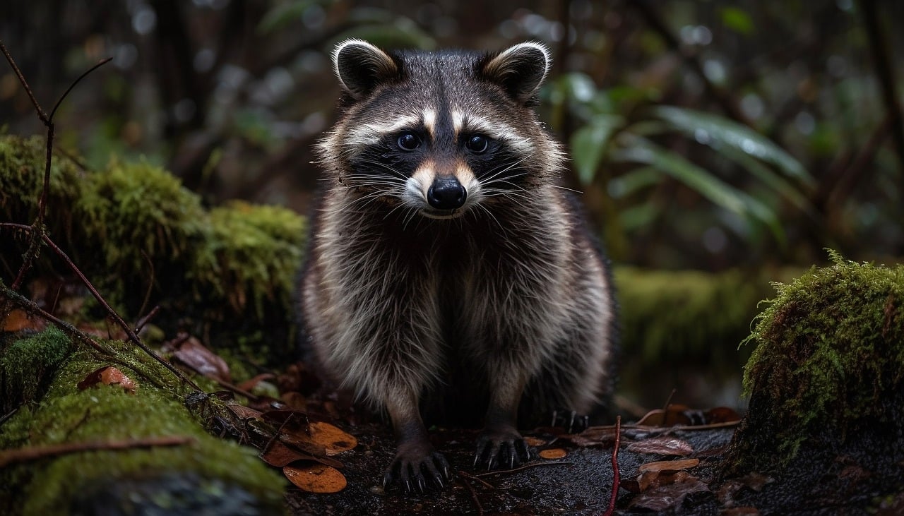 raccoon in forest