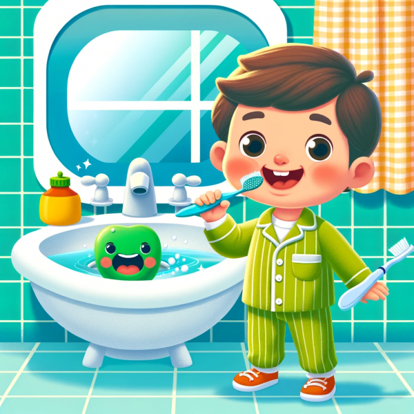 kid brushing teeth